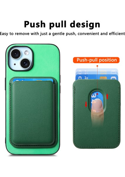 iPhone 14 Kılıf Magsafe Çıkarılabilir Kart Çantası Telefon Kılıfı-Yeşil (Yurt Dışından) fırsatları