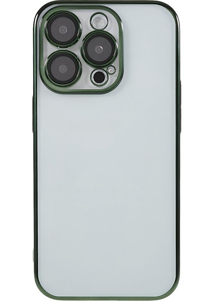 X-Level Tpu + Pc Kılıf iPhone 13 Pro Galvanik Kapak Kamera Lens Filmi Entegre Telefon Kılıfı-Yeşil (Yurt Dışından)