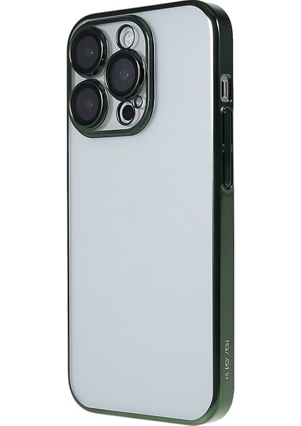 X-Level Tpu + Pc Kılıf iPhone 13 Pro Galvanik Kapak Kamera Lens Filmi Entegre Telefon Kılıfı-Yeşil (Yurt Dışından)