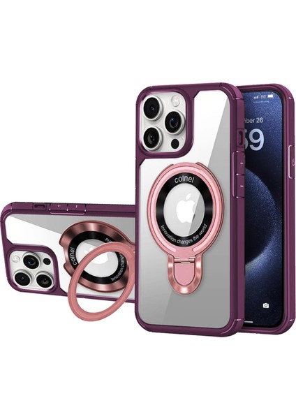 iPhone 13 Pro Kılıf Için Tpu+Akrilik Telefon Arka Kapağı ve Magsafe-Plum ile Uyumlu (Yurt Dışından)