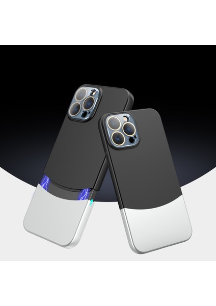 iPhone 15 Pro Için Telefon Kılıfı Renkleri Birleştirme Çıkarılabilir 2'si 1 Arada Pc Telefon Kapağı, Cam Lensli Film-Gök Mavisi (Yurt Dışından)