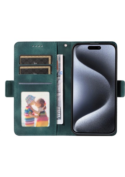 iPhone 15 Pro Kılıf Eşkenar Dörtgen Yıldızlı Pu Deri Darbeye Dayanıklı Telefon Kılıfı-Yeşil (Yurt Dışından) fiyatları