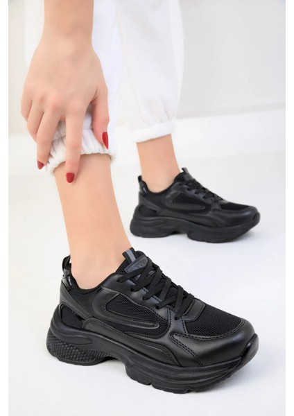 Texa Ortopedik Kadın Spor Ayakkabı Sneakers - Siyah