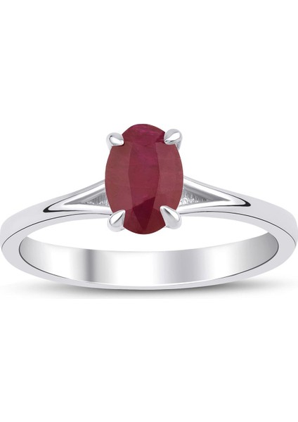 Yakut Oval Tektaş Yüzük