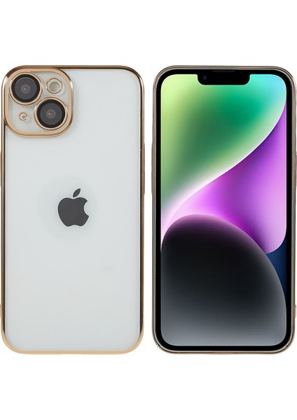 X-Level Tpu + Pc Kılıf iPhone 13 Galvanik Kapak Kamera Lens Filmi Entegre Telefon Kılıfı-Altın (Yurt Dışından)