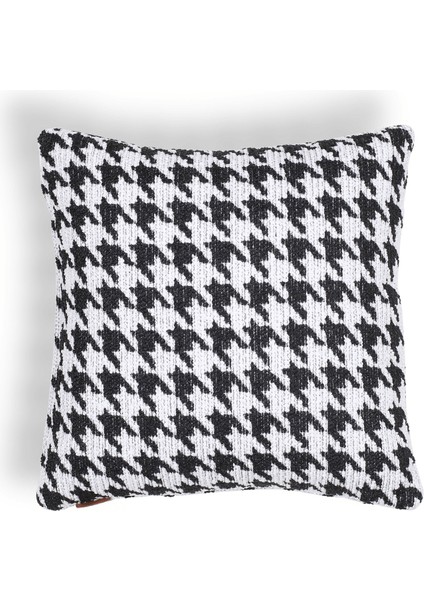 Baby Bukle Kazayağı Desen 45*45 Kırlent Siyah & Beyaz