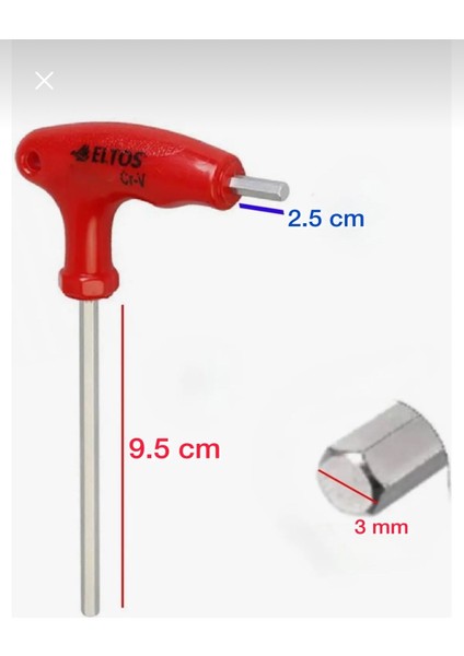 T Tipi Allen Anahtar 3 mm