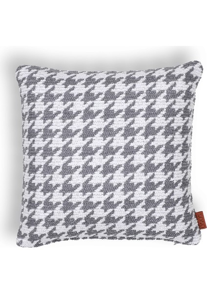 Baby Bukle Kazayağı Desenli 45*45 Kırlent Gri