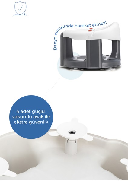 Babyjem Önden Açılır Banyo & Mama Oturağı 636 Gri