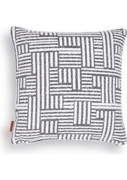 Abby Bukle Etro Desen 45*45 Kırlent Siyah & Beyaz