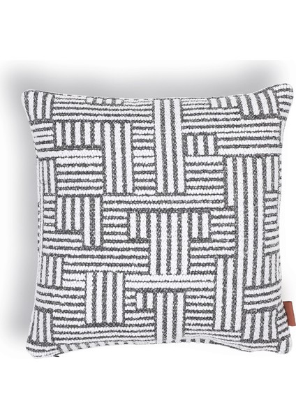 Abby Bukle Etro Desen 45*45 Kırlent Siyah & Beyaz