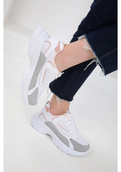 Texa Ortopedik Kadın Spor Ayakkabı Sneakers - Beyaz Pudra indirimleri