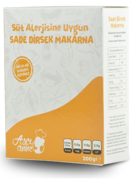 Süt Alerjik Sade Makarna (8+Ay) 250 gr