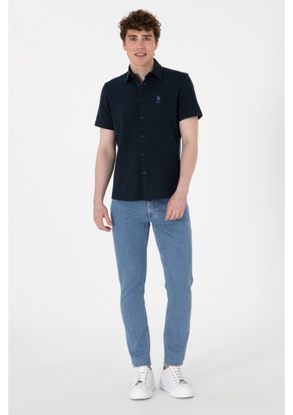 Erkek Lacivert Gömlek Örme 50300367-VR033 fırsatları