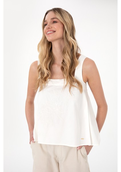 Kadın Krem Gömlek Kısa Kollu 50299476-VR071