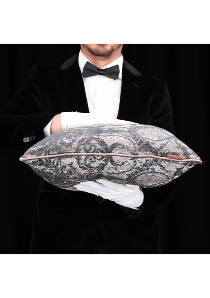 Vicente Vazo Luxury Viskon Şönil 50*50 Biyeli Kırlent Çok Renkli