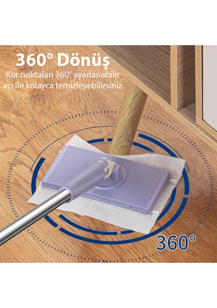 Yüzey Temizlik Havlusu Kullan At Temizlik Bezi İçin Küçük Otomatik Mini Mop – 4 Adet Bez