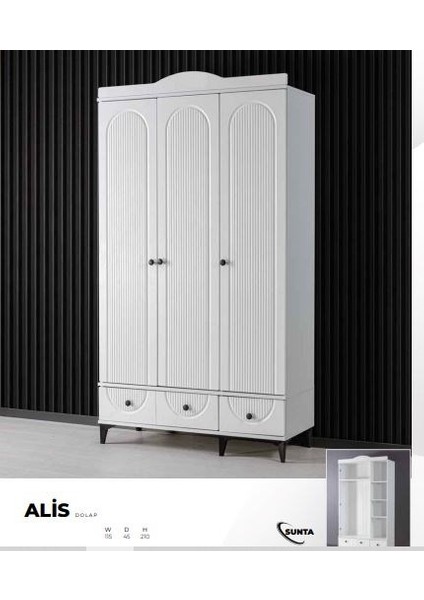 Alis 3 Kapılı Dolap