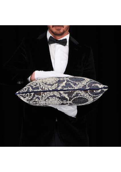 Vicente Vazo Luxury Viskon Şönil 50*50 Biyeli Kırlent Çok Renkli