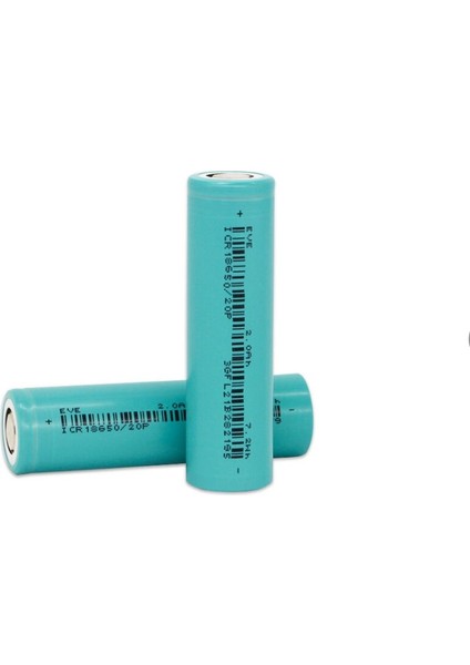 Eve 18650 3.7V (Volt) 2000 Mah 15C 30A 20P Lityum Şarj Edilebilir 2 Adet Pil(Batarya) Kutu Hediye