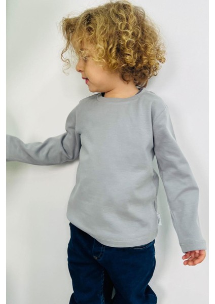 Erkek Çocuk Uzun Kollu Tişört Basic 1-4 Yaş, Açık Gri modelleri