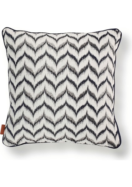 Vicente Zigzag Luxury Viskon Şönil 50*50 Biyeli Kırlent Çok Renkli