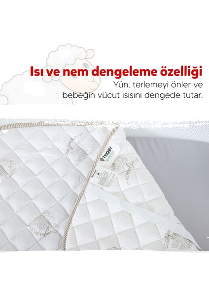 Zelanda Kuzu Yünü Pamuk Kumaş 50 x 90 Bebek Yatak Pedi
