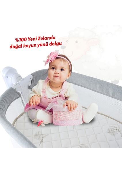 Zelanda Kuzu Yünü Pamuk Kumaş 50 x 90 Bebek Yatak Pedi