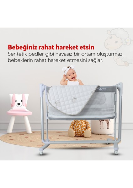 Zelanda Kuzu Yünü Pamuk Kumaş 50 x 90 Bebek Yatak Pedi