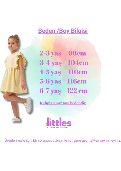Kız Çocuk Fırfırlı Arkası Düğmeli Eteği Pileli Waffle Kumaş Pamuklu Sarı Renk Elbise fiyatları
