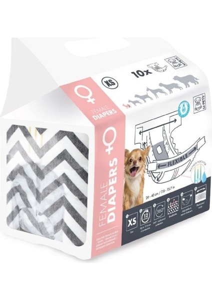 Diapers Dişi Köpekler İçin Külot (XS) 10'lu