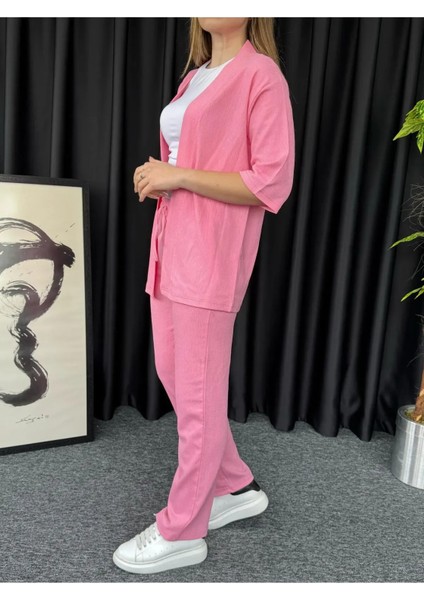Kadın Pembe Kimono Bürümcük Alt Üst Takım fırsatları