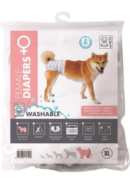 M-Pets Dişi Köpekler İçin Yıkanabilir Külot (XL)