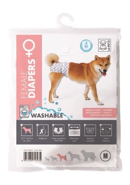 M-Pets Dişi Köpekler İçin Yıkanabilir Külot (M)