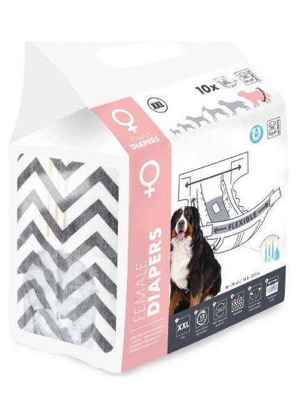Diapers Dişi Köpekler İçin Külot (XXL) 10lu