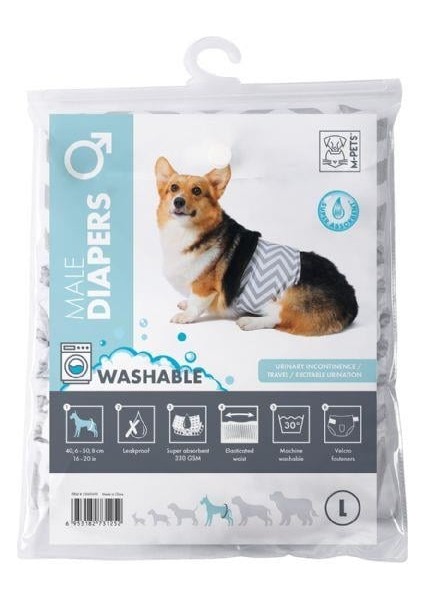 M-Pets Erkek Köpekler İçin Yıkanabilir Külot (L)