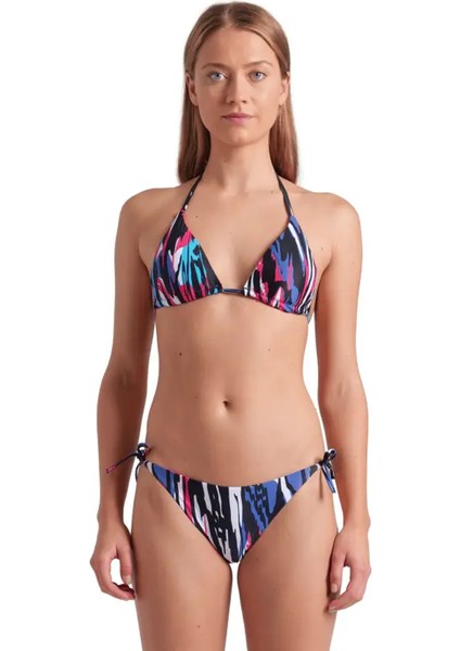 Water Print Kadın Çok Renkli Yüzücü Bikini 007085501
