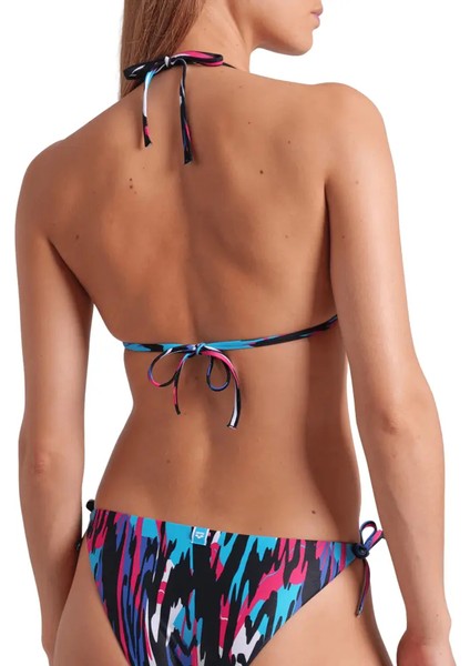 Water Print Kadın Çok Renkli Yüzücü Bikini 007085501
