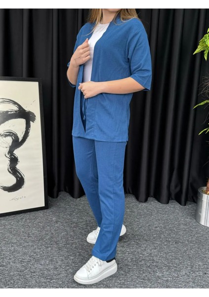 Kadın Indigo Kimono Bürümcük Alt Üst Takım modelleri