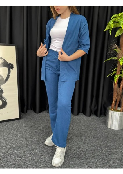 Kadın Indigo Kimono Bürümcük Alt Üst Takım fırsatları