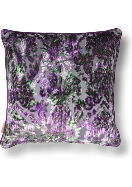 Celina Damask Renkli Kadife Kabartmalı 50*50 Biyeli Kırlent Çok Renkli fırsatları