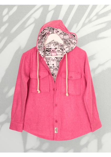 Mommo Kids Kız Çocuk Kapüşonlu Astarlı Gömlek Ceket