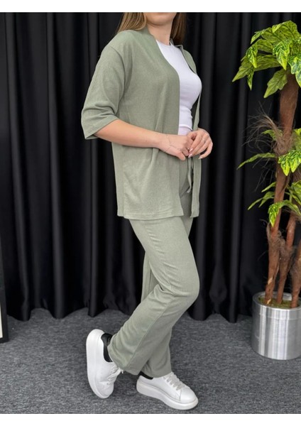 Kadın Çağla Yeşili Kimono Bürümcük Alt Üst Takım modelleri