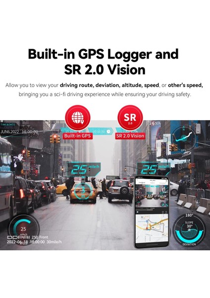 10" Dokunmatik Aynalı Araç Kamerası, 2K+1080P Çift Kayıt, Gece Görüşü, Wifi & Gps, G-Sensör