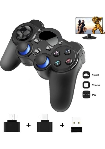 2.4g Wireless Gamepad Kablosuz Oyun Kolu Otg Pc Ps3 Kol Tv Box Android Tv Telefon/tablet Uyumlu