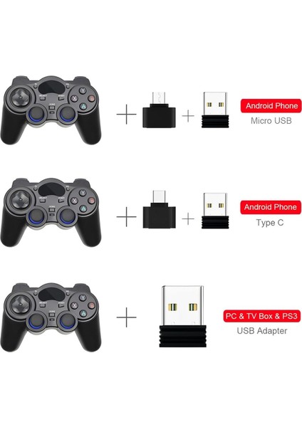 2.4g Wireless Gamepad Kablosuz Oyun Kolu Otg Pc Ps3 Kol Tv Box Android Tv Telefon/tablet Uyumlu fiyatları