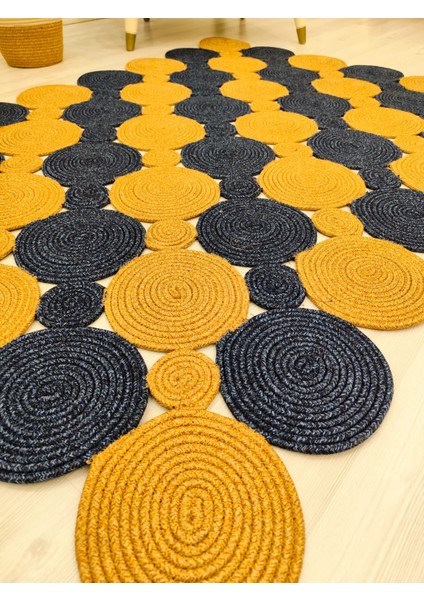 Jüt Hasır Görünümlü Desenli Modern El Örgüsü Dikdörtgen Halı Kilim modelleri