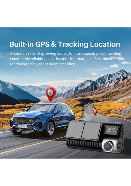True 4K Dash Cam Ön ve Arka, 2160P, Aı-Ips Gece Görüşü, Gps, 24 Saat Park Modu