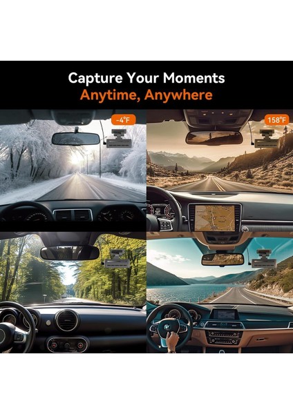 N1 Dual 1296P + 1080P Dash Cam Ön ve Arka Kamera, Wifi, Gece Görüşü, 24 Saat Park Izleme
