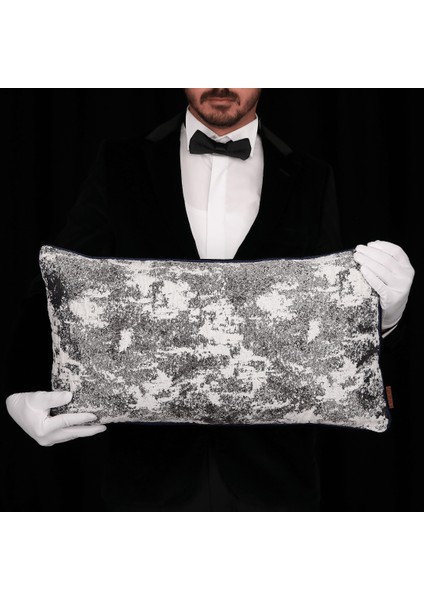 Vicente Luxury Viskon Şönil 35*65 Biyeli Kırlent Çok Renkli